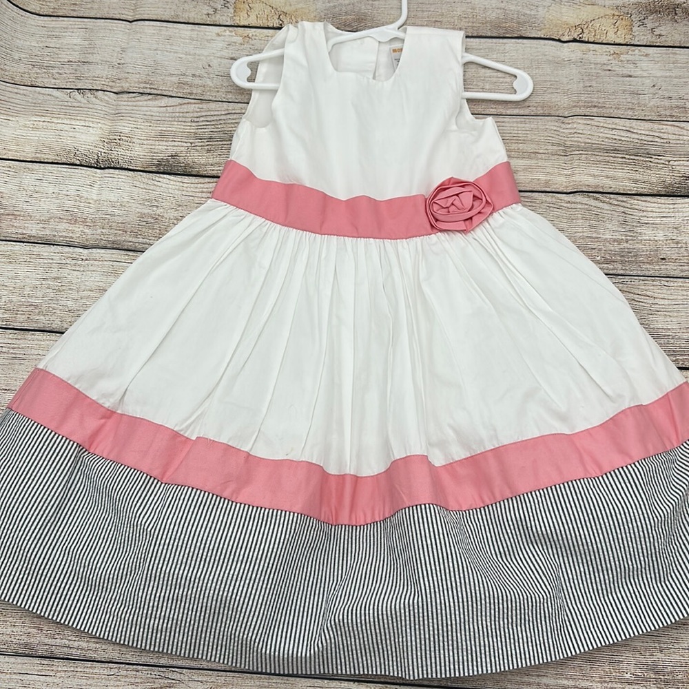 Gymboree Pink White and Seersucker Dress Size 4